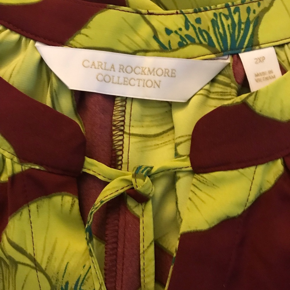 Carla Rockmore NWOT Maxi Dress Exotic Black Cherry Lime 2XP Feminine Chic Silky - Picture 2 of 7